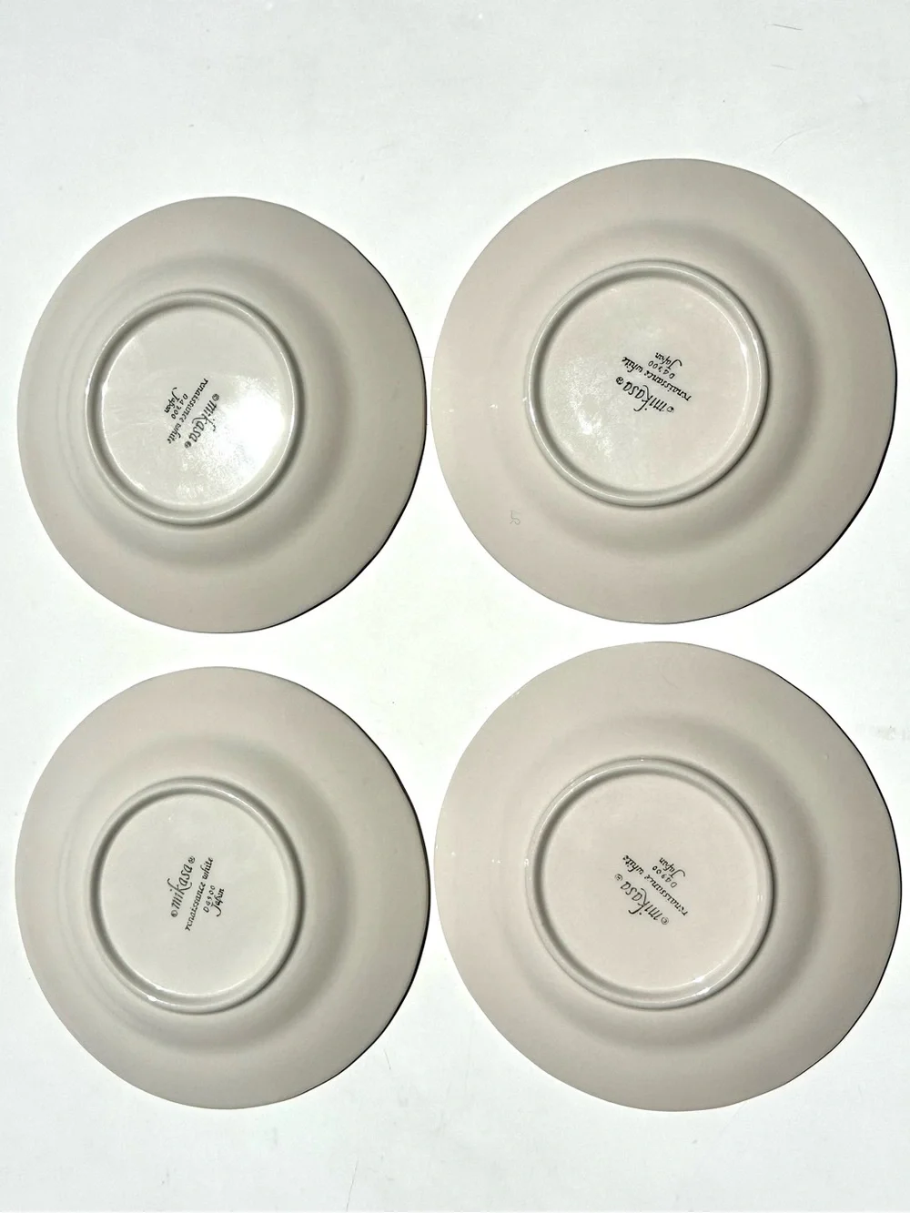 4 Mikasa Renaissance White Embossed Porcelain Saucers 6.5” - Classic Home Dining